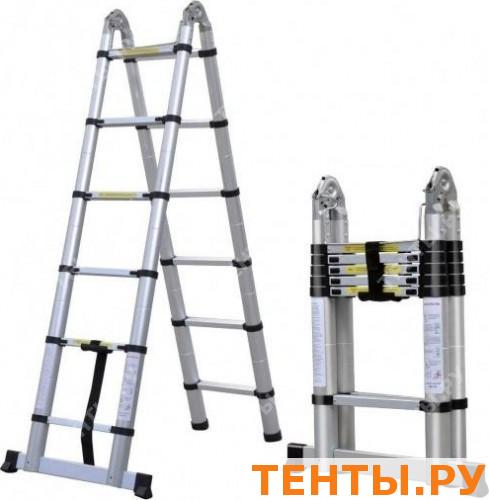 Двухсторонняя телескопическая лестница с шарниром